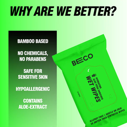Aloe Infused Bamboo Wet Wipes | Pack of 2